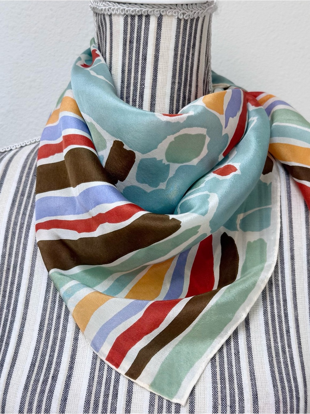 VTG Echo Silk Abstract Square Scarf